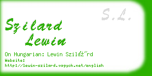 szilard lewin business card